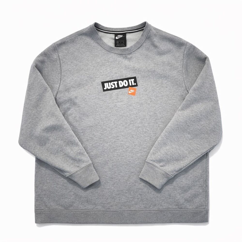 Nike Just Do It Graphic Crewneck Sweatshirt Extra Large Gray